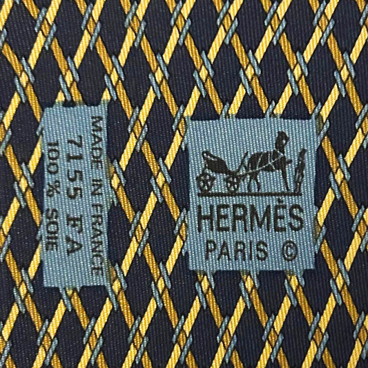 H- BLEU Bracelet - Hermes® Silk & 18K plated donut