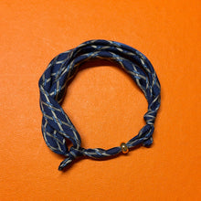 Cargar imagen en el visor de la galería, H- BLEU Bracelet - Hermes® Silk & 18K plated donut