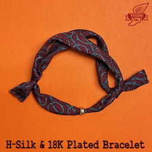 Load image into Gallery viewer, H- CHEVAL BORDEAUX Bracelet - Hermes® Silk & 18K plated donut